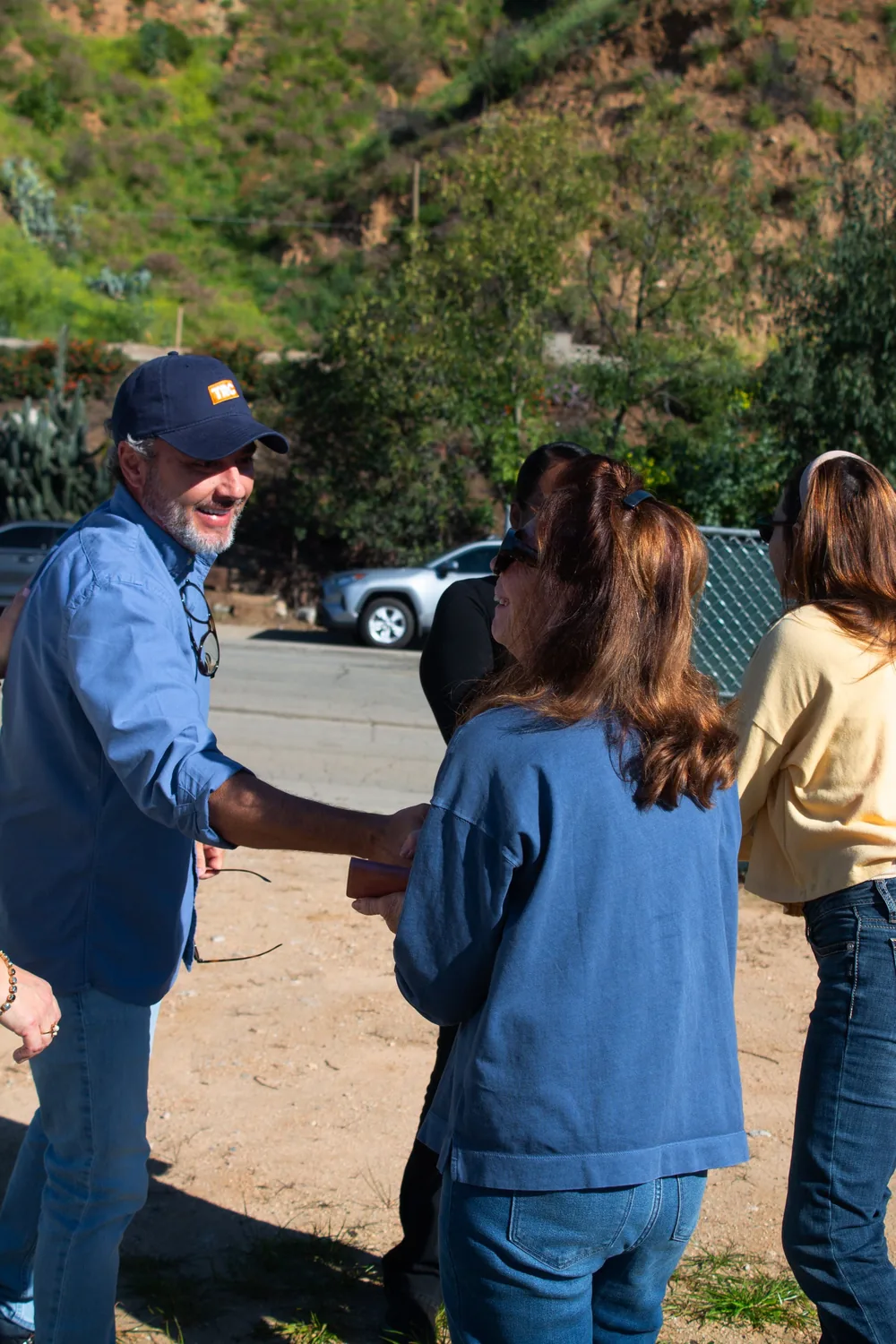 Tim Ryan speaking with clients at a jobsite
